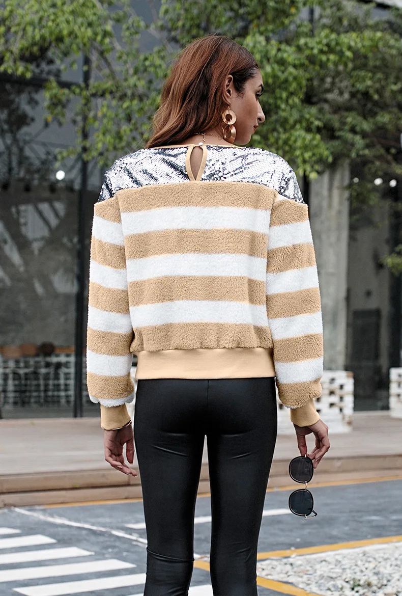 2019 New Winter Women Sweaters Fashion Long Sleeve Striped Ladies Sweater Loose Knitted Female Tops | Женская одежда
