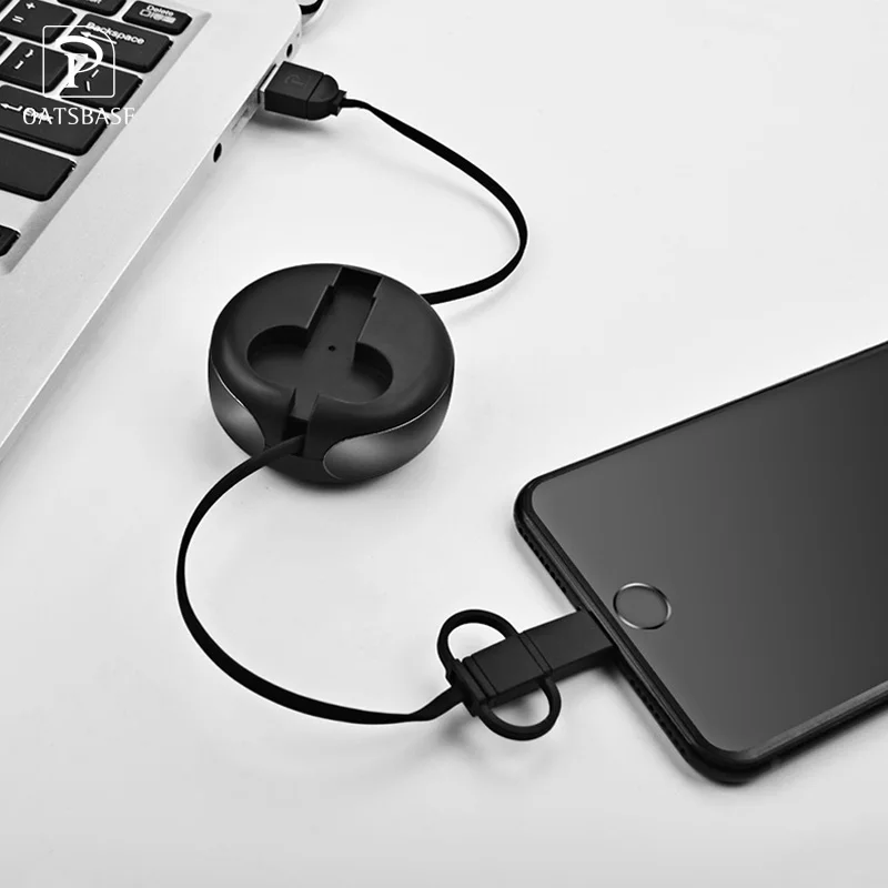 OATSBASF 2 в 1 USB кабель Micro USB и type c для samsung Xiaomi huawei выдвижной портативный Usb C для Android кабель для передачи данных