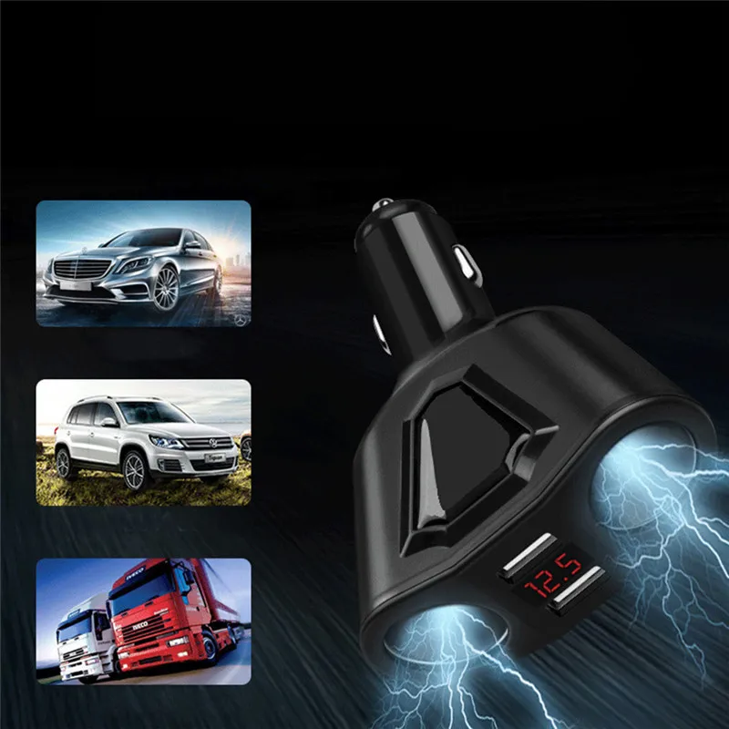 Новый дополнительный цвет 120W 3.1A двойной USB Автомобильное зарядное устройство и 2