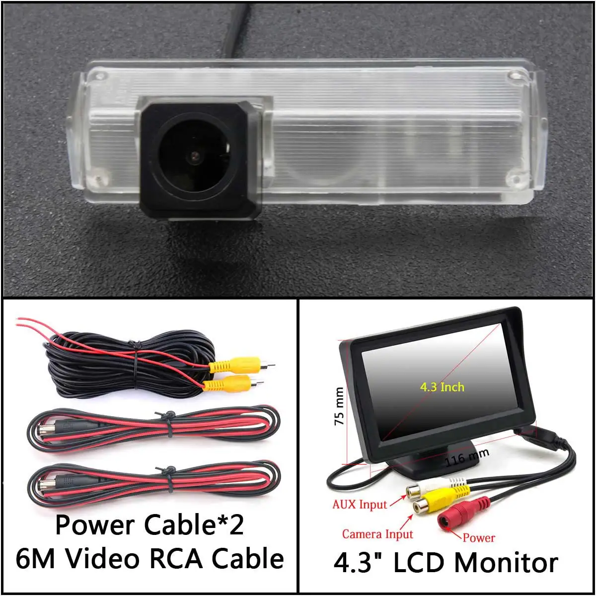 Cam Add 4.3 inch LCD HD 1280*720 камера заднего вида для Mitsubishi Attrage Mirage G4 Grandis Montero Nativa Pajero Grandis MPV монитор парковки автомобиля - Название цвета: Cam Add 4.3 inch LCD