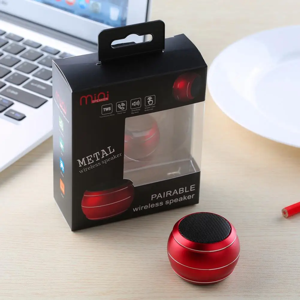 Новый bluetooth динамик TWS сопряжение одна кнопка автоспуска серебряный размер
