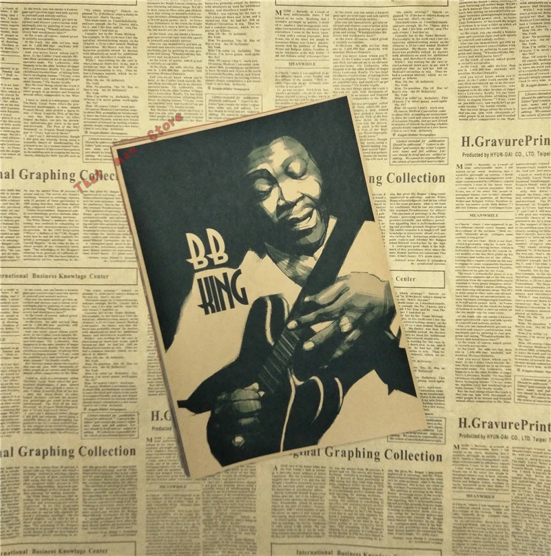Винтажный постер B.B.KING Kraft ретро ностальгия рок старый гитарист Брюс блюз | Дом и