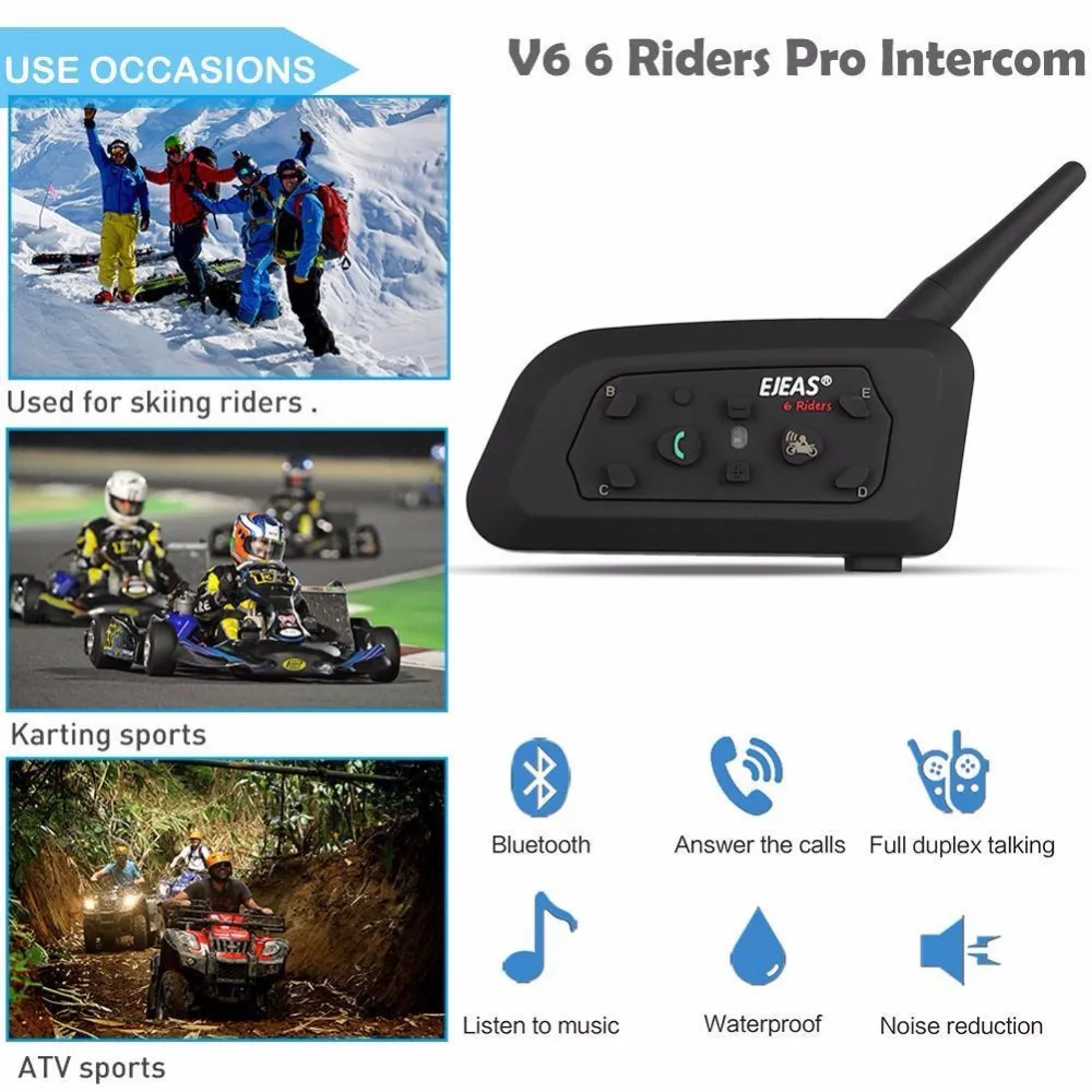Мотогарнитура Intercom V6 Pro для мотоциклетного шлема 1200 м | Автомобили и мотоциклы