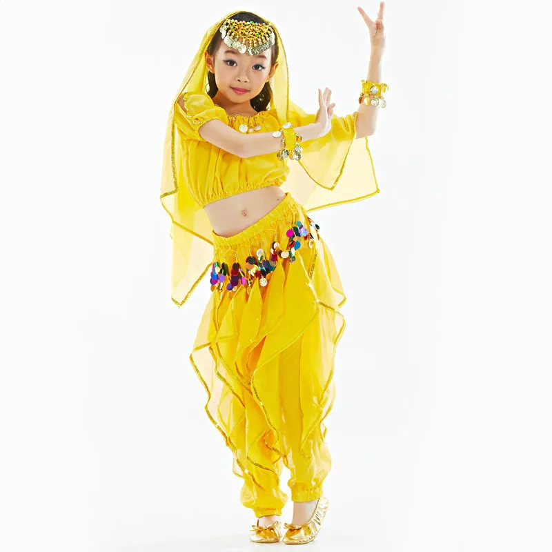 Детские костюмы для танца живота комплект индийской одежды 3 цвета одежда