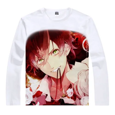 10 Аниме DIABOLIK LOVERS маскарадные костюмы Komori Yui, футболки с длинными рукавами и принтом Sakamaki Kanato, модные футболки Jibril, летние топы - Цвет: 10