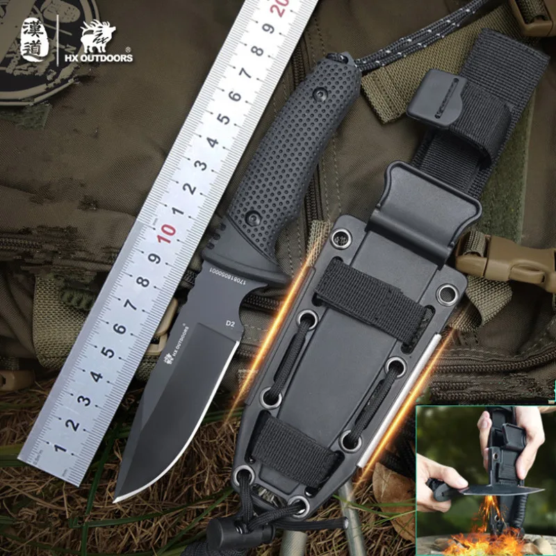 HX Outdoor Explorer нож для выживания с фиксированным лезвием D2 Военный в дикой природе