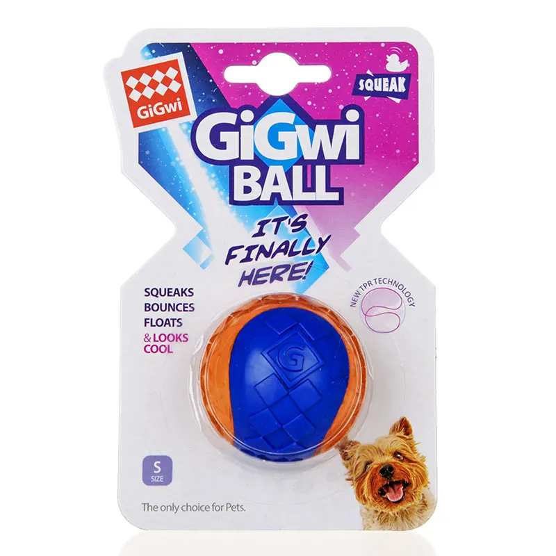 orange blue Hoopet собака жевательная игрушка смешной резиновый тренировочный мяч для домашних собак - Цвет: orange blue