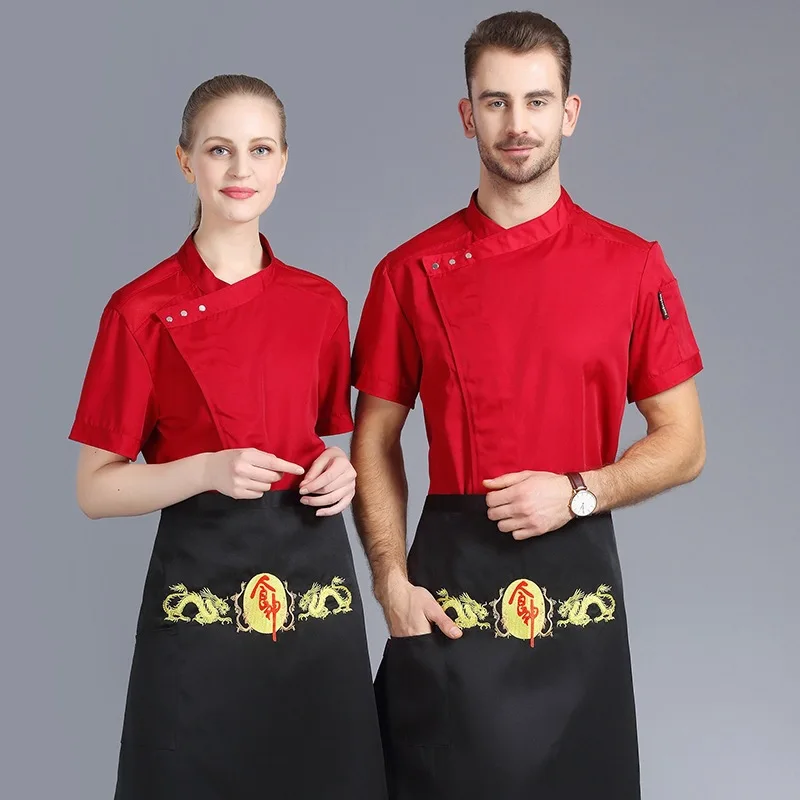 Новая летняя одежда шеф-повара Женская дышащая куртка с коротким рукавом для