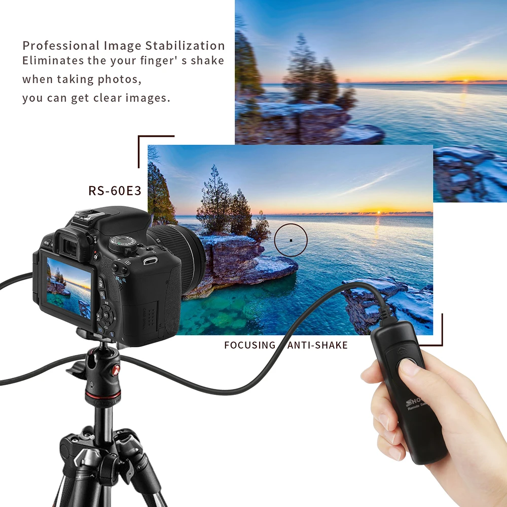 SHOOT RS 60E3 спуск затвора с дистанционным управлением для Canon EOS 1300D 1100D 1200D 1000D 100D 350D 500D