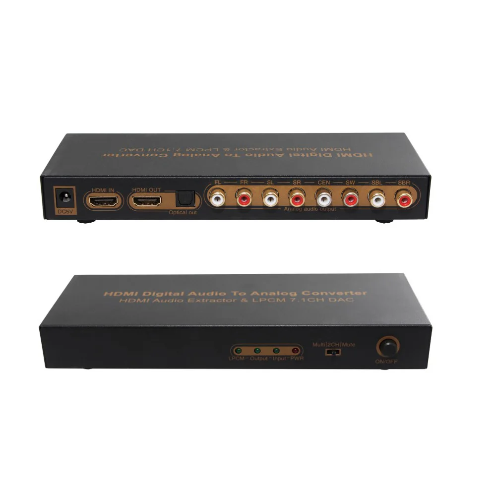 HDMI к аудио конвертер LPCM цифро аналоговый эксрактор до 7.1CH Full HD 3D 4 K для DVD hd плеер