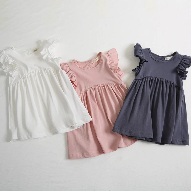 Платья для маленьких девочек детское летнее платье ажурное с рукавами-летучими