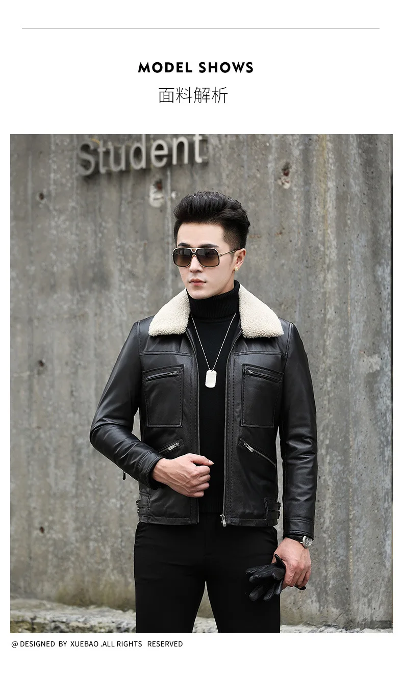 Leather Jacket Men Spring Autumn Genuine Cow Leather Mens Vintage Short Cowhide Coat Real Leather Slim Jackets nr31 YY512