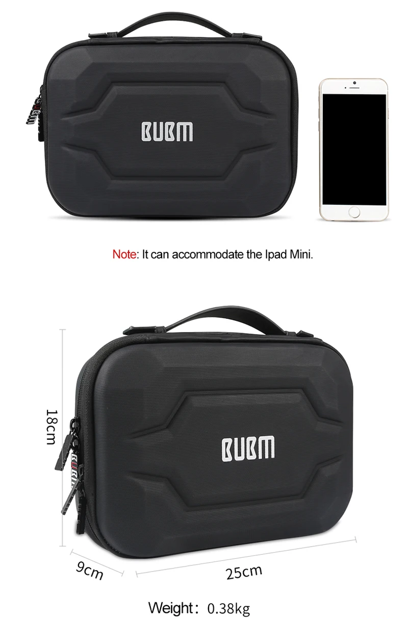 BUBM чехол-органайзер для гаджета, сумка для цифрового хранения, органайзер для электроники, для зарядных устройств, кабелей, жесткого диска, iPad Mini, защитный чехол