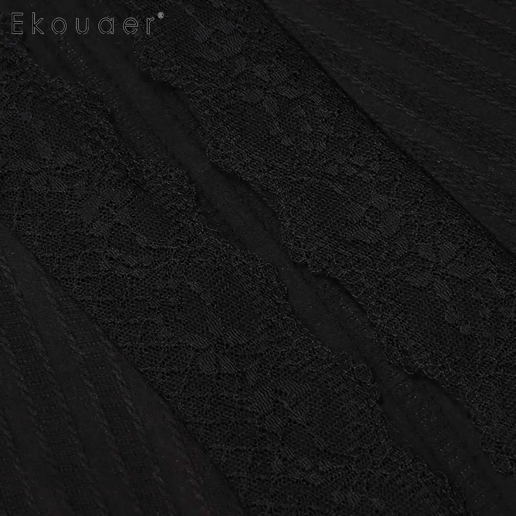 Ekouaer женский длинный банный халат ночная рубашка с рукавом колокольчиком и
