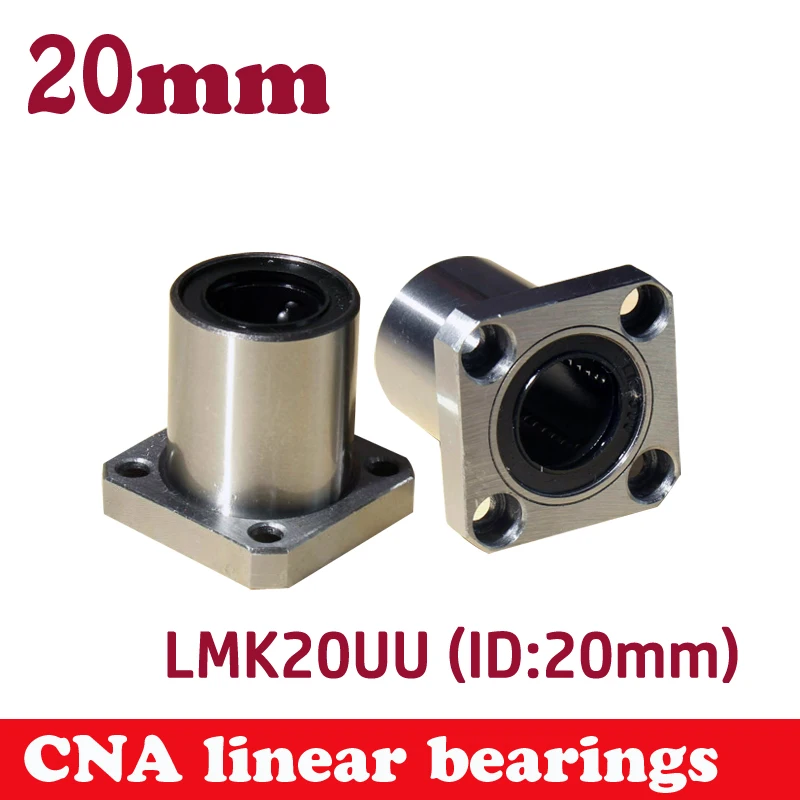 LMK20UU LMK20 20 мм круглый фланец линейный шариковый Подшипник Втулка для 20 мм линейный вал направляющий рельс круглый прямой стержень cnc части