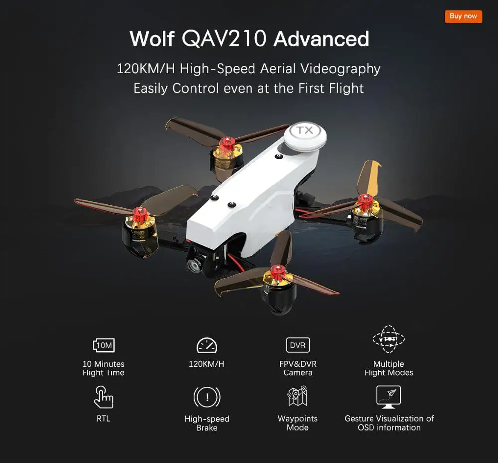 Дрон Radiolink Wolf QAV210 FPV с мини пикс 120 км/ч HD камерой передача изображения в реальном времени фотография карбоновая рамка Quad