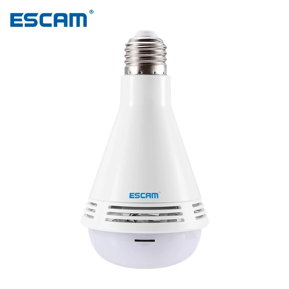 ESCAM QP137 WiFi ip камера 360 градусов панорамный светодиодный лампочка Bluetooth Музыка 2MP