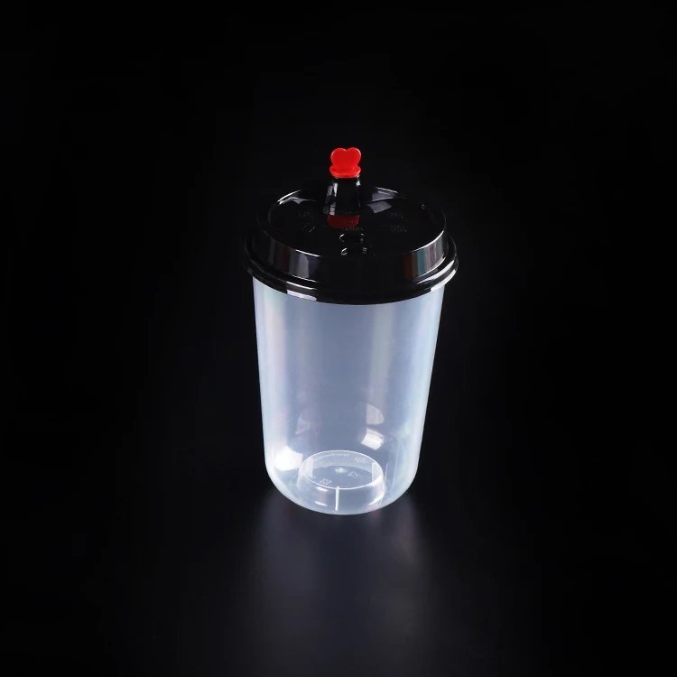 

Custom made disposable milk tea shake cup plastic pp cup with flat lid