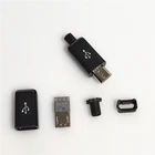 10 шт.лот YT2153B Micro USB 4Pin штекер черныйбелый сварочный кабель данных OTG линейный интерфейс DIY аксессуары для кабеля для передачи данных