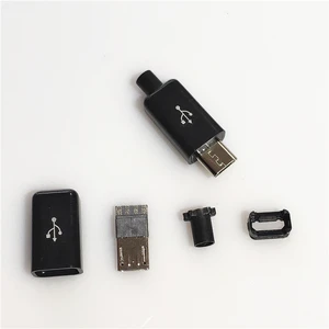 10 шт.лот YT2153B Micro USB 4Pin штекер черныйбелый сварочный кабель данных OTG линейный интерфейс DIY аксессуары для кабеля для передачи данных