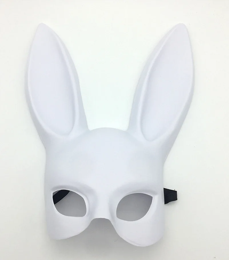 Buy Mark Black Women Girl Sexy Rabbit Ears Mask Cute Bunny Long Bondage Halloween Masquerade Party Cosplay Costume Props on