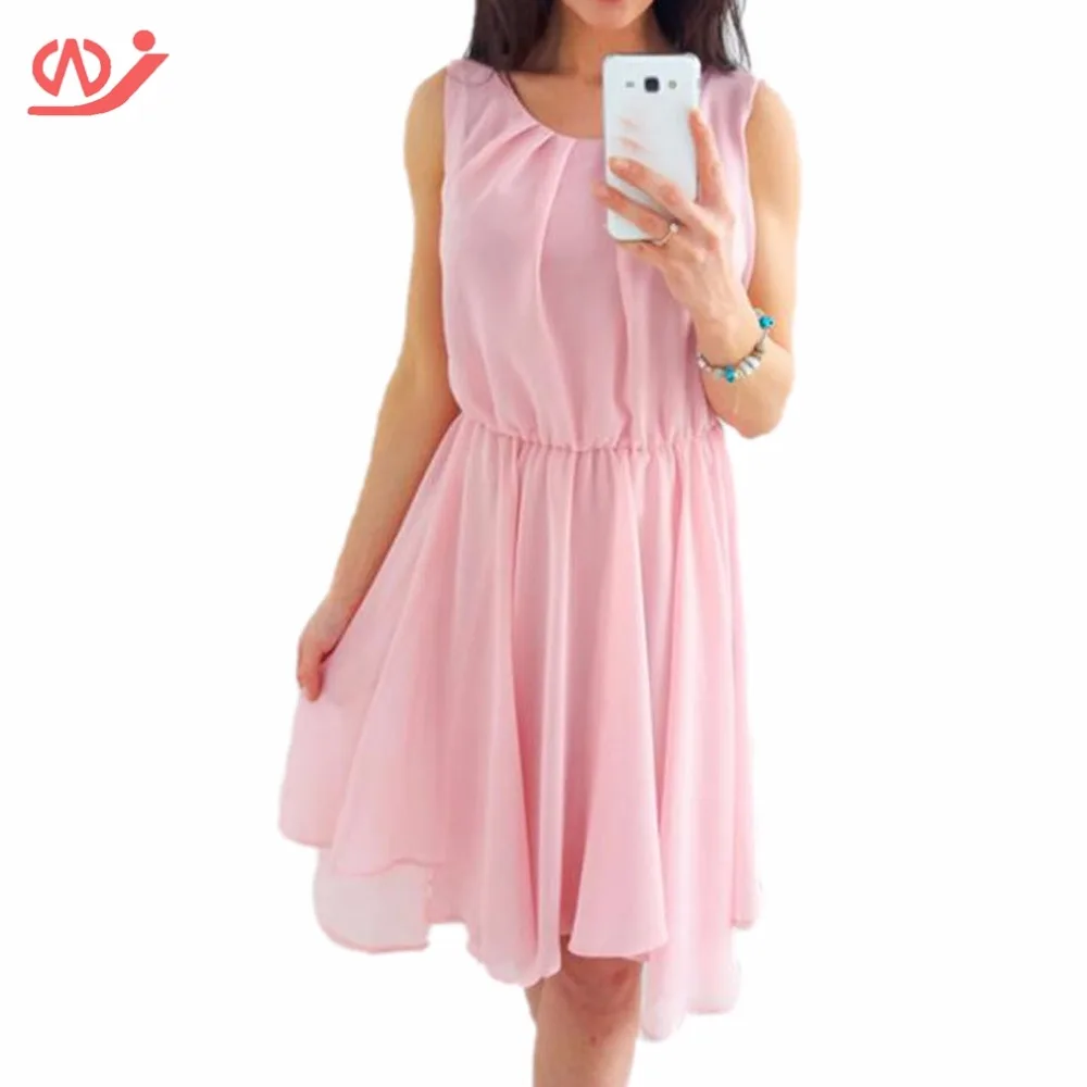 Women's Sleeveless Sundress Summer Chiffon Beach Dress Mini Short | Женская одежда