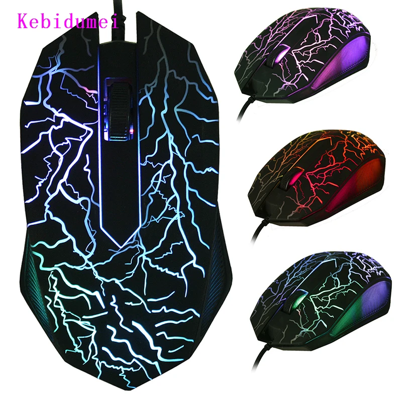 USB проводная светодиодная цветная компьютерная игровая мышь Kebidumei 2400 DPI