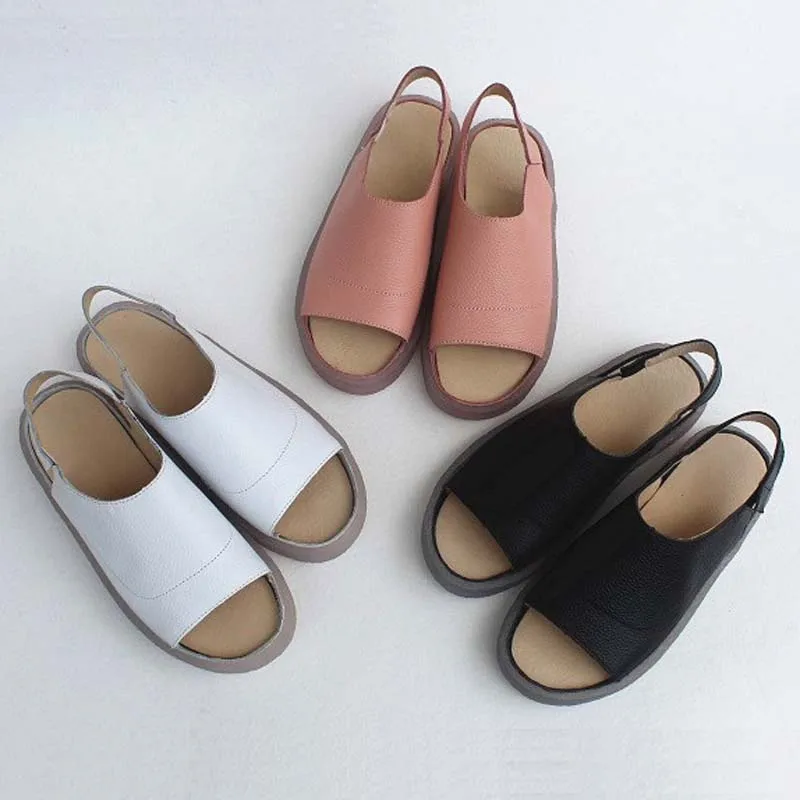 

Foreign trade handmade leather soft bottom soft face comfortable female female cool shoes inside and outside the whole skin fis