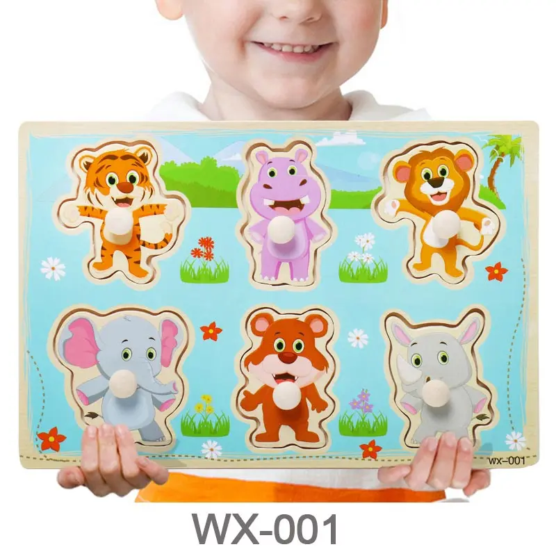 WX-001 Детские игрушки Монтессори деревянная головоломка мультфильм транспортное средство морские животные головоломка доска 12 наборов обучающая деревянная игрушка Подарки для детей - Цвет: WX-001
