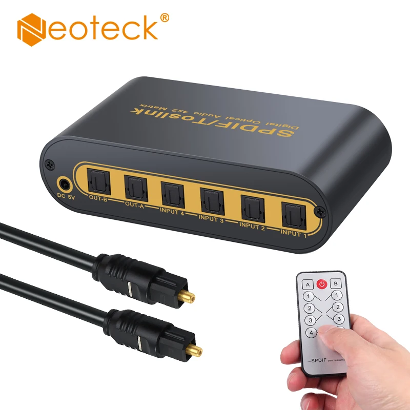 Proster 5x1 Цифровой оптический аудио коммутатор SPDIF/Toslink коммутатор 5x1 с ИК-пультом дистанционного управления оптический TosLink вход для AV усилителя
