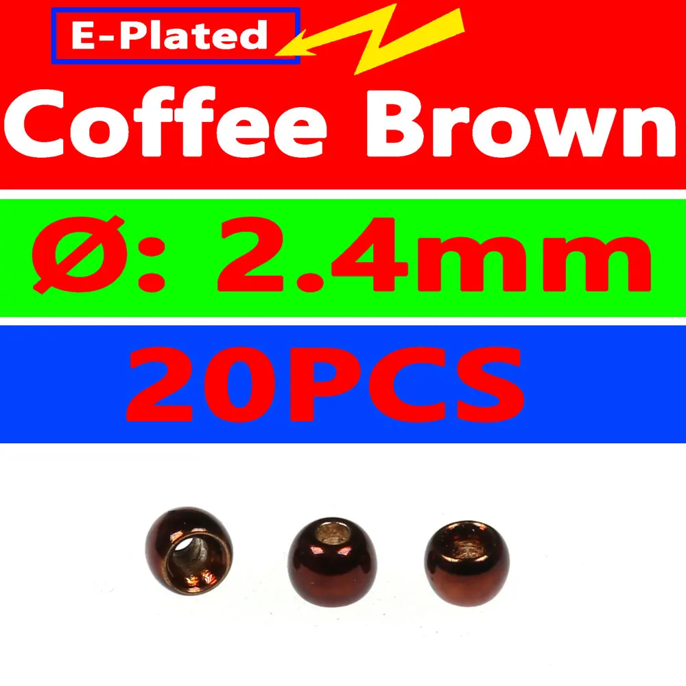 coffee brown Bimoo 20 шт./пакет 3/32 2,4 мм мушек латунные бусины роспись мушек Brassie бусины Медь beadhead розовый оранжевый цвет радуги зеленый - Цвет: coffee brown