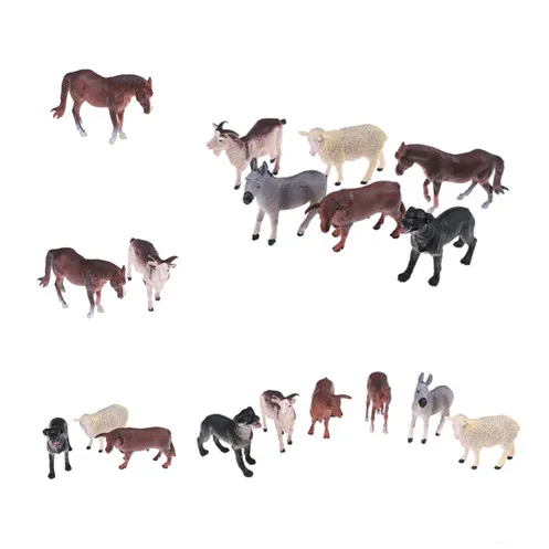 6 шт./компл. детская собака лошадь Ослик бык набор детской пластиковой модели