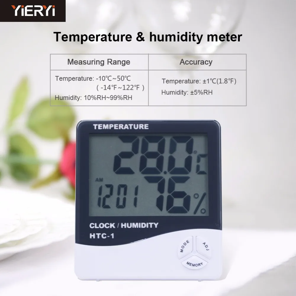 

Free Shipping Htc-1 High-Precision Electronic Thermometer + Humidity Sensor