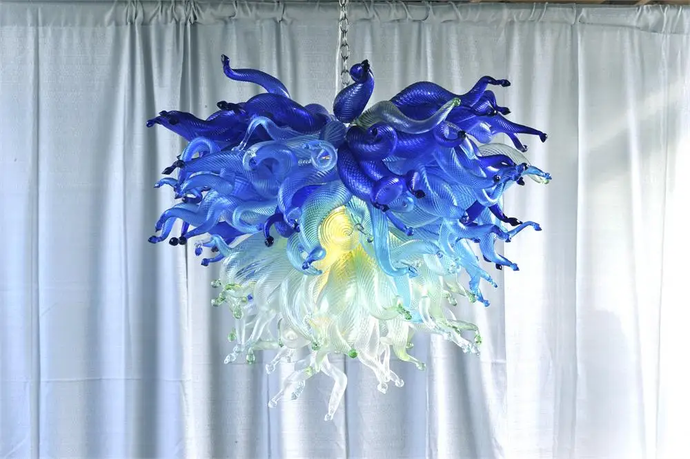 

Hotel Decorative Art Modern Murano Glass Pendant Chandelier With Led Bulbs