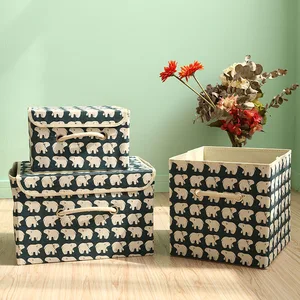 Складные коробки для хранения из хлопчатобумажной ткани с ручками, органайзер для хранения одежды, бюстгальтеров, носков, мусора, пылезащитный Органайзер