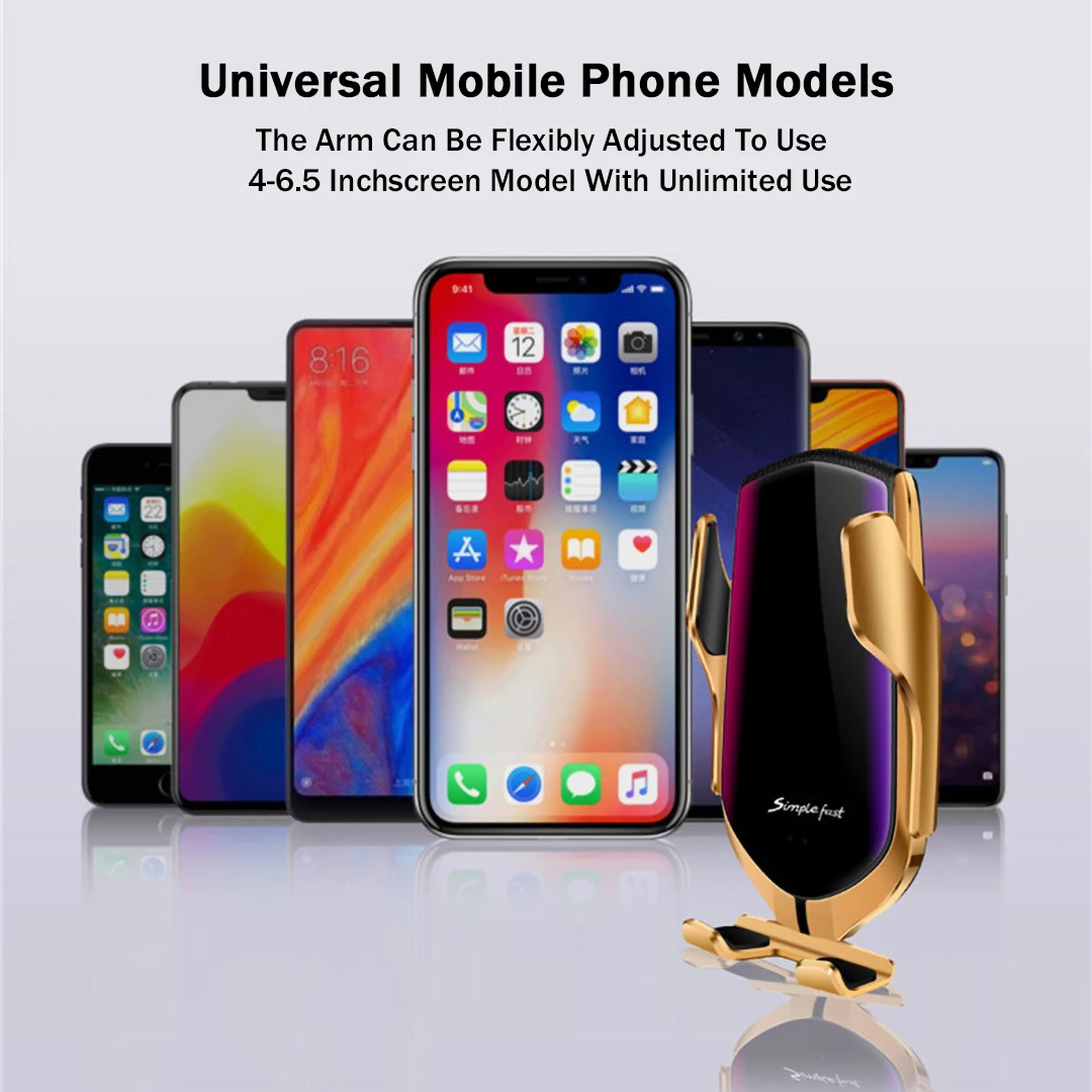 10 Вт автомобильное беспроводное зарядное устройство для iPhone samsung умный автомобильный зажим инфракрасный датчик держатель крепление в автомобиль Qi Быстрая зарядка телефон кронштейн