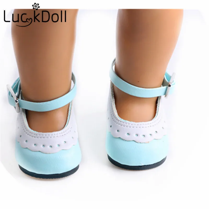 LUCKDOLL 7 см кожаная обувь с кружевом 18 дюймов Американский 43 см детская кукла одежда аксессуары, игрушки для девочек, поколение, подарок на день рождения - Цвет: b375
