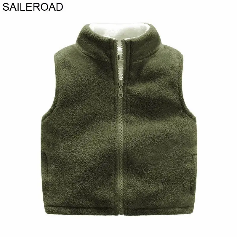 SAILEROAD/зимний детский жилет; флисовая водолазка; одежда для детей; теплый жилет без рукавов для мальчиков; жилет для подростков - Цвет: winter army green