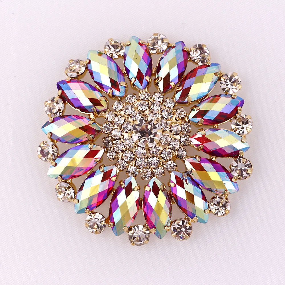 55 мм Цветок круглой формы Кристальные Стразы для аппликации стеклянные стразы с
