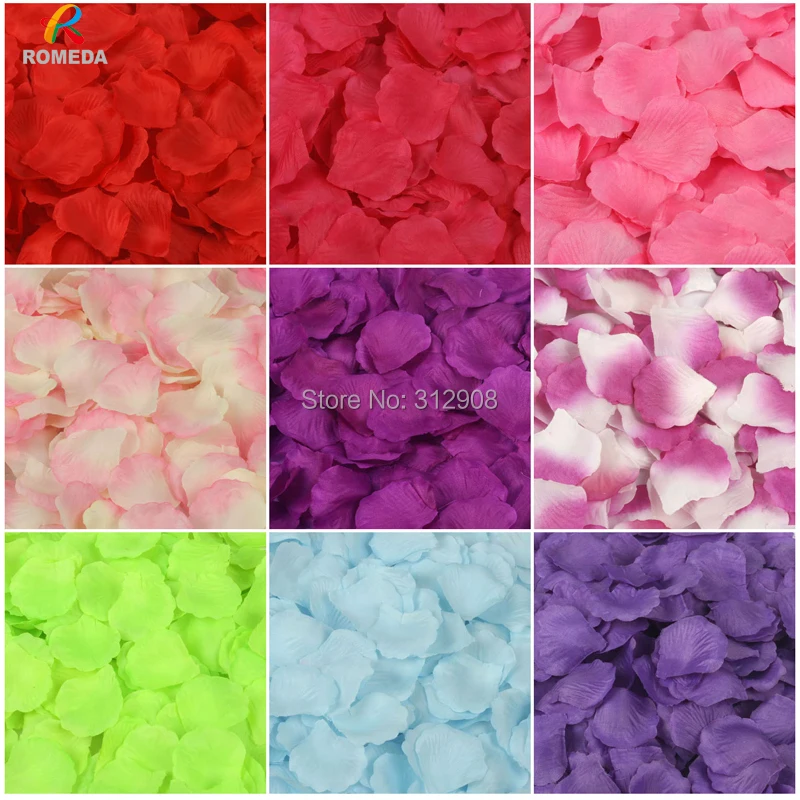 

1000pcs Silk Rose Flower Petals Leaves Wedding Table Decorations Event Party Supplies Multi Color Wreaths