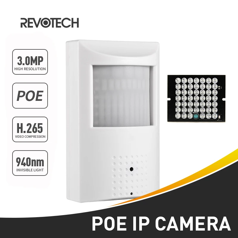 POE 940nm невидимая ИК H.265 3MP IP камера 1296 P/1080 P PIR светодиодный ночной Крытый