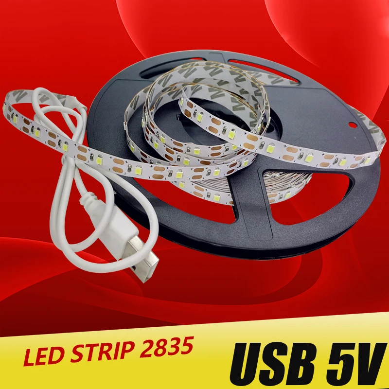 Светодиодный полоса 1 m 2 m usb га condotto la luce di striscia LED 5 v 3528 smd rgb caldo/bianco freddo flessibile ТВ картинка di illuminazio