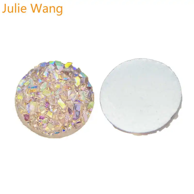 8mm L Julie Wang, 100 шт, 8 мм, резиновые друзы, круглые Кабошоны, камея для шармов, ювелирные браслеты и кулоны, изготовление аксессуаров - Цвет: 8mm L