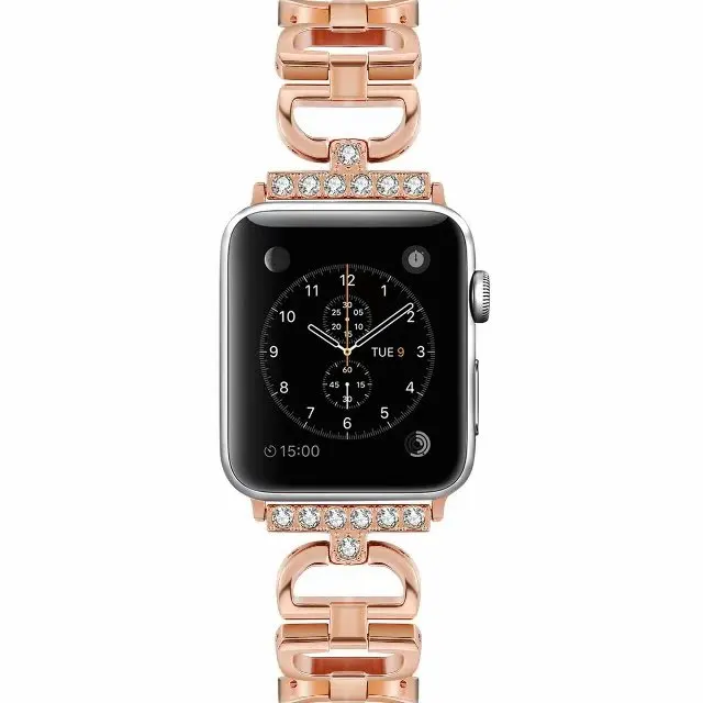 Роскошный Кристалл горный хрусталь Алмазный женский браслет для Apple Watch ремешок 42