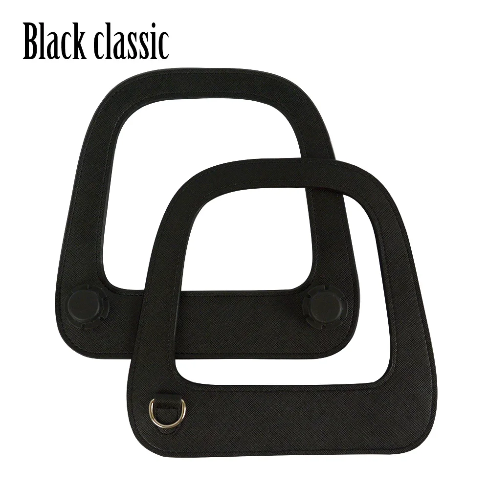 Black Classic Tanqu, серебристый, зеленый; черный кольцо в виде буквы D Большие продолговатые искусственный край картина из искусственной кожи ручка для Стандартный Obag классическая сумка тела O Bag, Запчасти - Цвет: Black Classic
