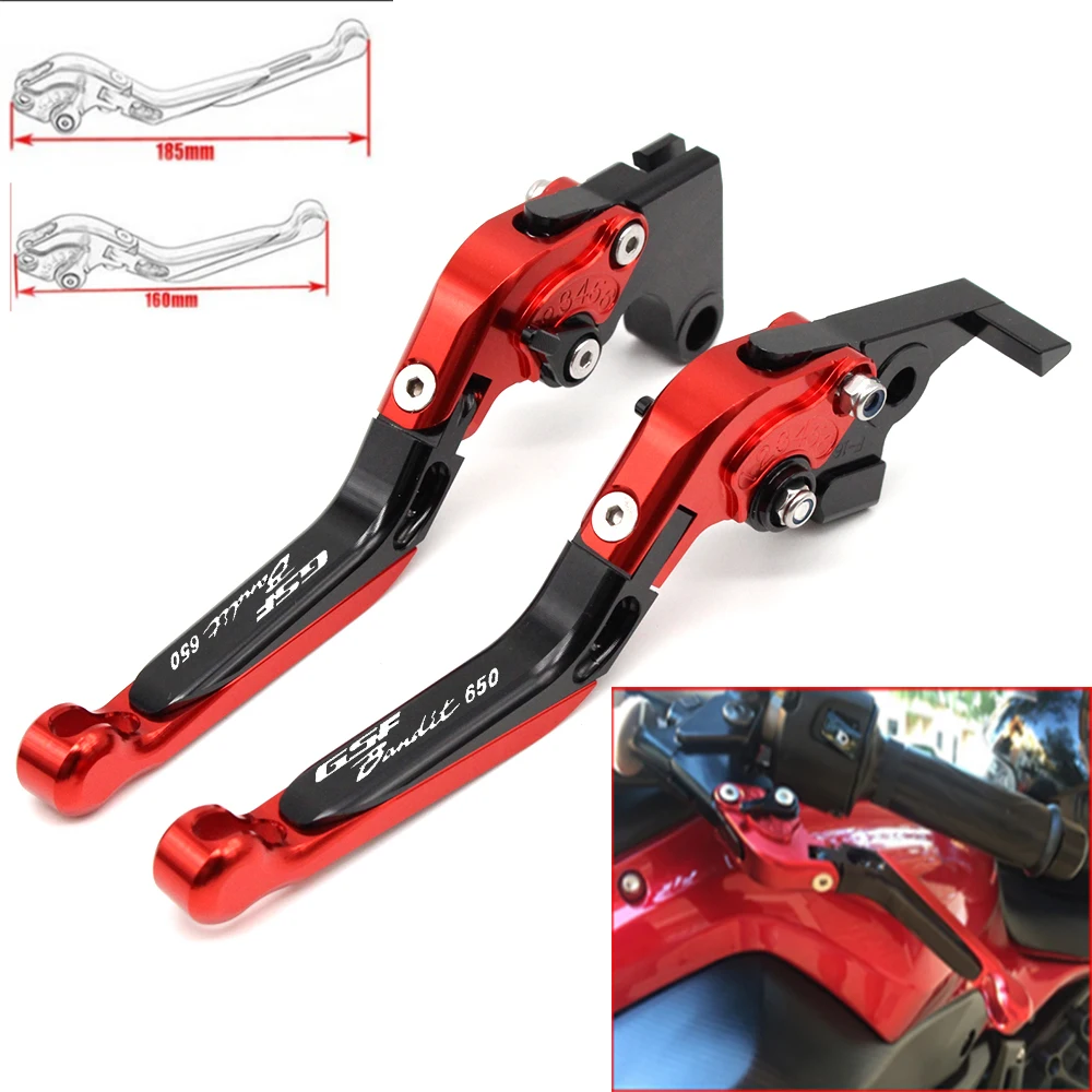 Motorcycle CNC Adjustable Foldable brake Clutch Levers for Suzuki GSF650 BANDIT 2007 with Logo(GSF650 BANDIT)