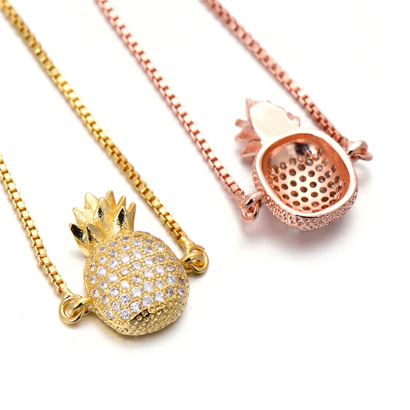 Pipitree милый Фианит циркон кристалл фрукты ананас шарм браслет ювелирные изделия