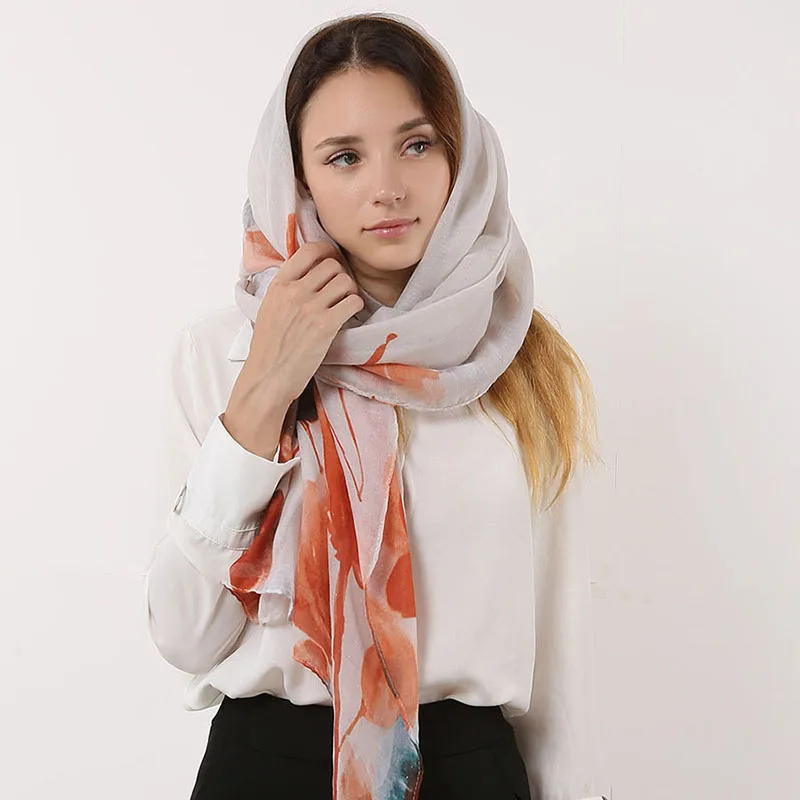 Женский цветочный шарф с рисунком лотоса | Аксессуары для одежды