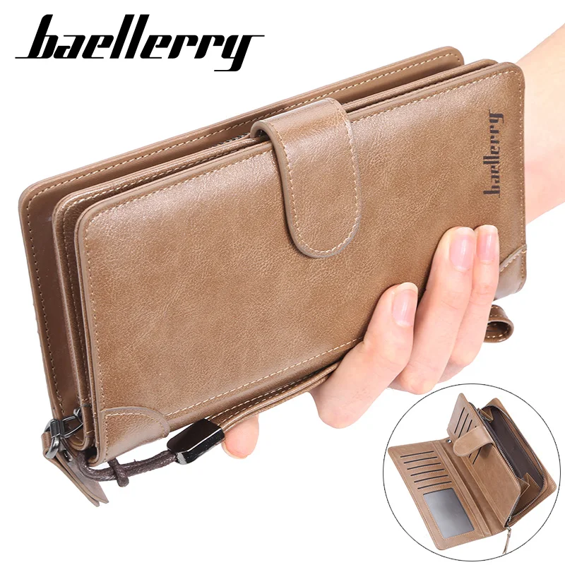 Роскошные Брендовые мужские кошельки Baellerry длинный клатч кошелек мужской на