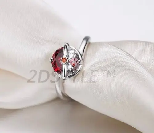 Аниме Pokemon Pokeball кольцо Pokeball Карманный Монстр серебро 925 пробы
